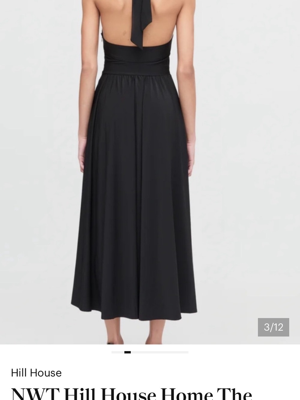 Hill House Black Halter-Back Midi Dress